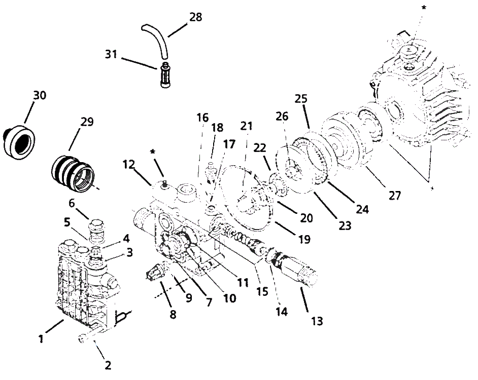 Pump Parts Diagram and Parts List for PW1950  Campbell Hausfeld Pressure Washer